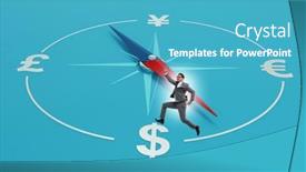  Presentation with trading - Presentation with businessman-in-currency-trading-concept background and a  colored foreground