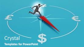  Presentation with trading - Presentation theme having businessman-in-currency-trading-concept background and a teal colored foreground