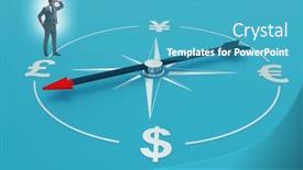  Presentation with trading - Presentation design enhanced with businessman-in-currency-trading-concept background and a teal colored foreground