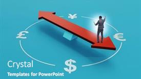  Presentation with trading - Slide deck with businessman-in-currency-trading-concept background and a teal colored foreground