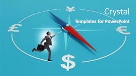  Presentation with trading - Slides featuring businessman-in-currency-trading-concept background and a teal colored foreground