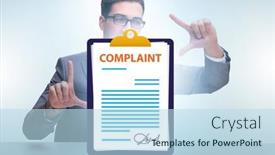  Presentation with concept - Theme with businessman-in-customer-complaint-concept background and a sky blue colored foreground