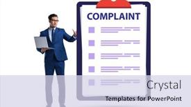 Presentation with concept - Presentation featuring businessman-in-customer-complaint-concept background and a sky blue colored foreground