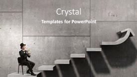  Presentation with cylinder - Slides enhanced with businessman-in-cylinder-drinking-coffee background and a  colored foreground