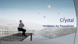  Presentation with cylinder - Amazing slide deck having businessman in cylinder reading book backdrop and a sky blue colored foreground