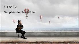  Presentation with cylinder - Audience pleasing slide deck consisting of businessman in cylinder reading book backdrop and a light gray colored foreground