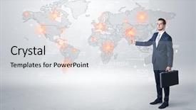  Presentation with dark - PPT layouts having businessman in dark suit hitchhike background and a  colored foreground