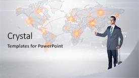  Presentation with dark - Slide deck consisting of businessman in dark suit hitchhike background and a  colored foreground