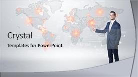  Presentation with dark - Theme enhanced with businessman in dark suit hitchhike background and a light gray colored foreground