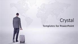  Presentation with planning - Cool new PPT theme with businessman in dark suit planning backdrop and a sky blue colored foreground