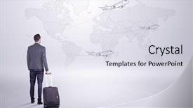  Presentation with neighborhood planning - Colorful presentation design enhanced with businessman in dark suit planning backdrop and a  colored foreground