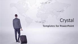  Presentation with planning - Presentation theme having businessman in dark suit planning background and a sky blue colored foreground