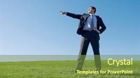  Presentation with finger - PPT layouts with businessman-in-dark-suit-pointing background and a  colored foreground