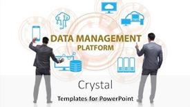  Presentation with data management - Slides consisting of businessman-in-data-management-concept background and a white colored foreground