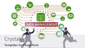  Presentation with data management - Presentation consisting of businessman-in-data-management-concept background and a light gray colored foreground