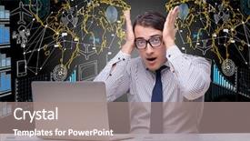  Presentation with data mining - Beautiful PPT theme featuring businessman in data mining concept backdrop and a gray colored foreground