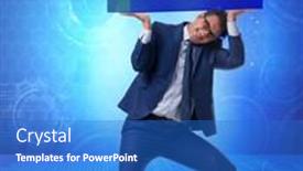  Presentation with concept - Presentation design having businessman-in-debt-business-concept background and a cobalt blue colored foreground