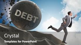  Presentation with business loan - Audience pleasing slides consisting of businessman-in-debt-loan-business backdrop and a dark gray colored foreground