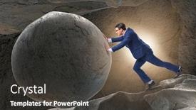  Presentation with challenge - Beautiful PPT theme featuring businessman in difficult challenge concept backdrop and a dark gray colored foreground