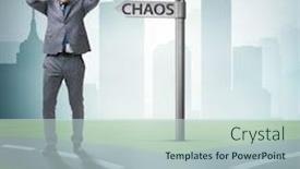  Presentation with choice - Cool new presentation theme with businessman-in-difficult-choice-concept backdrop and a lemonade colored foreground