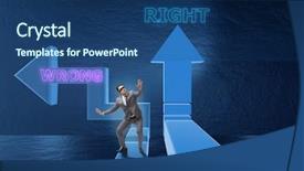  Presentation with choice - Audience pleasing PPT theme consisting of businessman in difficult choice concept backdrop and a  colored foreground