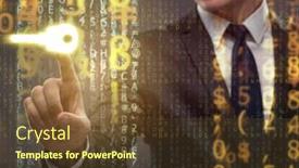  Presentation with security - Presentation enhanced with businessman-in-digital-security-concept background and a tawny brown colored foreground