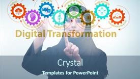  Presentation with transformation - Slides consisting of businessman-in-digital-transformation-concept background and a ocean colored foreground