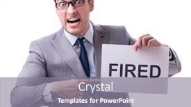  Presentation with life insurance concept white - PPT layouts having businessman in dismissal concept isolated on white background background and a gray colored foreground