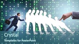  Presentation with domino - Theme having businessman in domino effect business background and a ocean colored foreground
