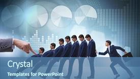  Presentation with domino - Slides having businessman in domino effect business background and a ocean colored foreground