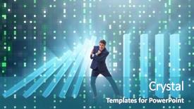  Presentation with domino - Audience pleasing slide deck consisting of businessman in domino effect business backdrop and a teal colored foreground