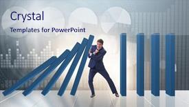  Presentation with domino - Presentation design featuring businessman in domino effect business background and a lemonade colored foreground