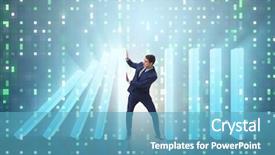  Presentation with domino - Audience pleasing slide deck consisting of businessman in domino effect business backdrop and a teal colored foreground