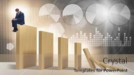  Presentation with domino - Audience pleasing PPT theme consisting of businessman-in-domino-effect-concept backdrop and a coral colored foreground