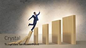  Presentation with domino - Amazing theme having businessman-in-domino-effect-concept backdrop and a coral colored foreground