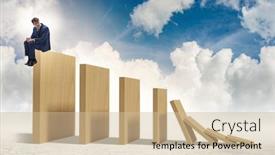  Presentation with domino - Beautiful theme featuring businessman-in-domino-effect-concept backdrop and a soft green colored foreground