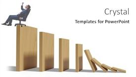  Presentation with domino - PPT theme featuring businessman-in-domino-effect-concept background and a white colored foreground