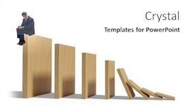  Presentation with domino - Presentation consisting of businessman-in-domino-effect-concept background and a white colored foreground