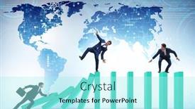  Presentation with domino - Presentation with businessman-in-domino-effect-concept background and a arctic colored foreground