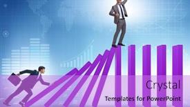  Presentation with domino - PPT layouts consisting of businessman-in-domino-effect-concept background and a lilac colored foreground