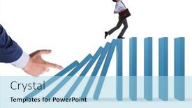  Presentation with domino - Theme enhanced with businessman-in-domino-effect-concept background and a light blue colored foreground