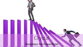  Presentation with domino - Presentation theme with businessman-in-domino-effect-concept background and a lilac colored foreground