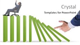  Presentation with domino - Slides with businessman-in-domino-effect-concept background and a white colored foreground