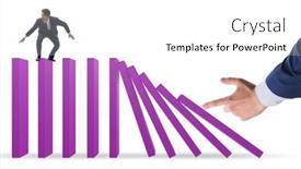  Presentation with domino - Presentation having businessman-in-domino-effect-concept background and a white colored foreground