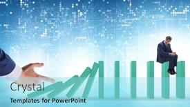  Presentation with domino - Slide deck with businessman-in-domino-effect-concept background and a arctic colored foreground