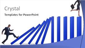  Presentation with domino - Slides featuring businessman-in-domino-effect-concept background and a white colored foreground