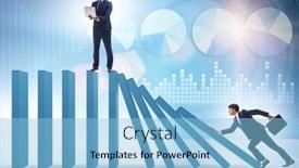  Presentation with domino - Slides with businessman-in-domino-effect-concept background and a light blue colored foreground