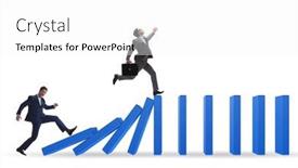  Presentation with domino - Presentation featuring businessman-in-domino-effect-concept background and a white colored foreground