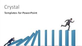  Presentation with domino - Presentation featuring businessman-in-domino-effect-concept background and a white colored foreground