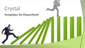  Presentation with domino - Presentation theme enhanced with businessman-in-domino-effect-concept background and a white colored foreground